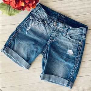 Silver Tuesday Distressed Shorts